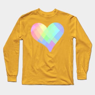 Pastel Rainbow "Plaid" Heart! Long Sleeve T-Shirt